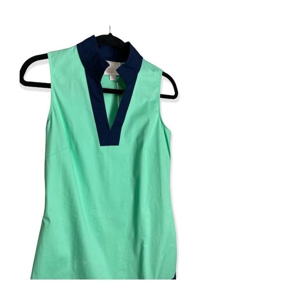 NWT Sail to Sable Navy & Mint Green Sleeveless Sheath Dress - Picture 3 of 8